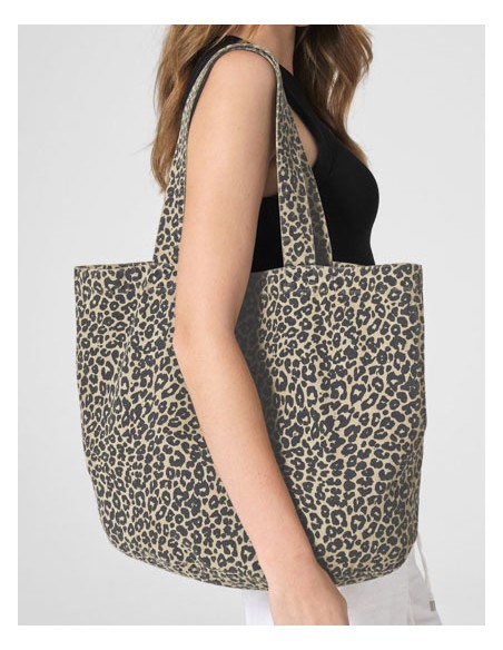 WES-W335-Leopard Print Canvas Shopper 2